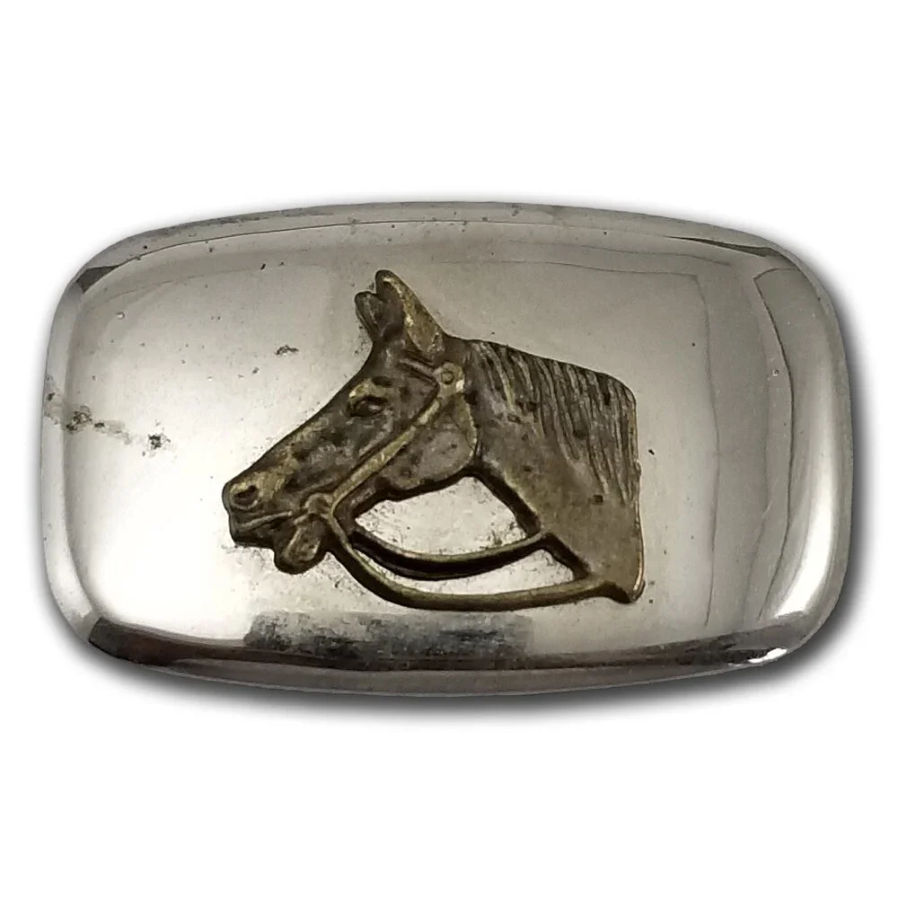 Vintage Belt‎ Buckle Small Horse Head Western Shiny Made In The USA Gift - Picture 3 of 11